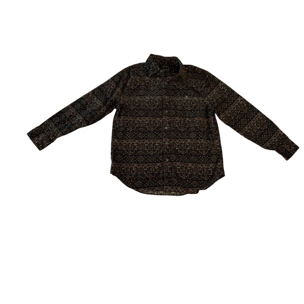 Todd Snyder Corduroy Button Down Mens M Black Geometric Print